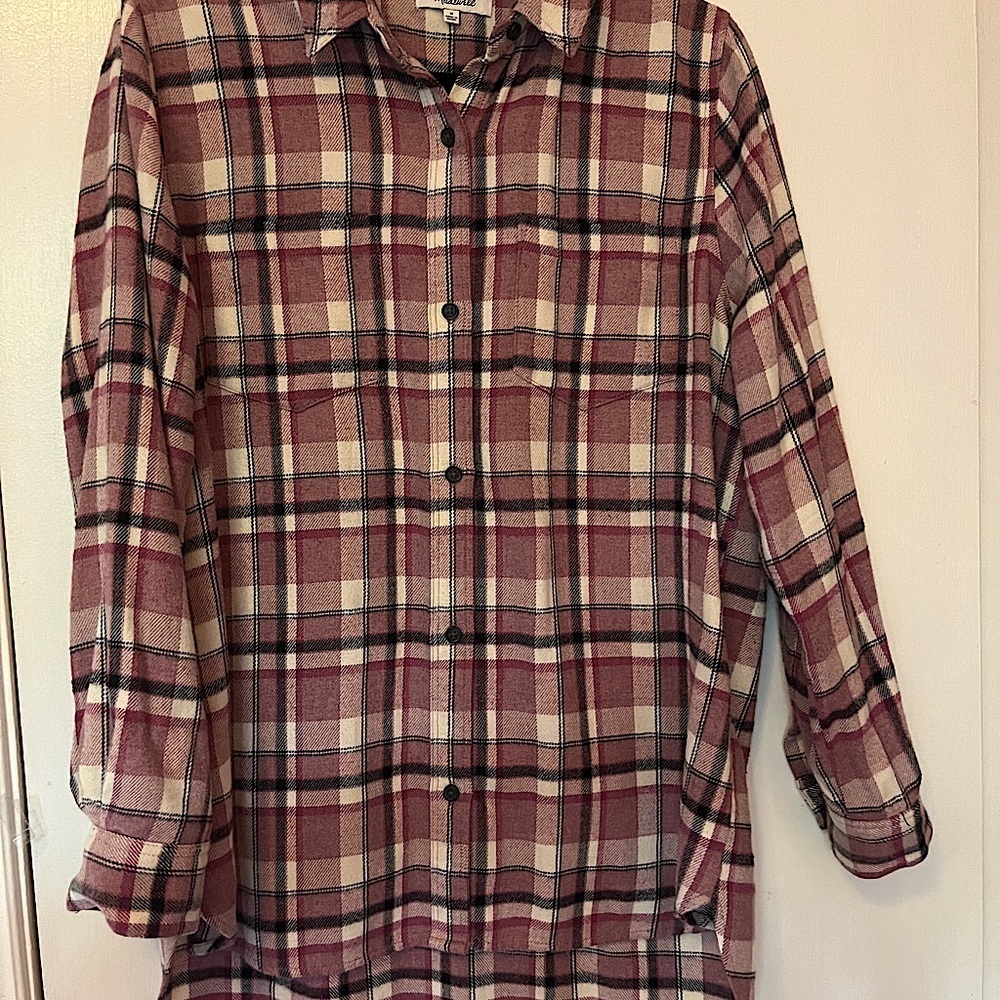 Flannel Oversized Ex-Boyfriend Shirt in Dark Plaid